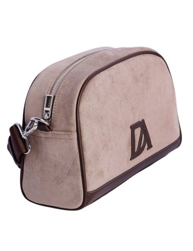 BOLSO BANDOLERA ANTE CONTRASTES TAUPÉ