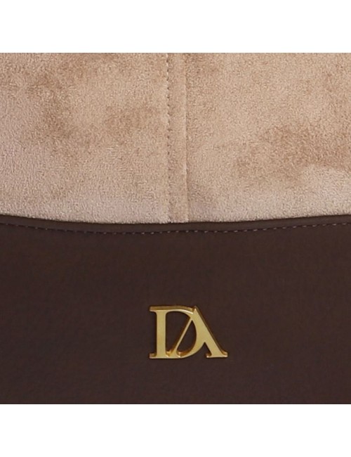 BOLSO HOMBRO HOBO BIMATERIAL BEIGE Y MARRÓN