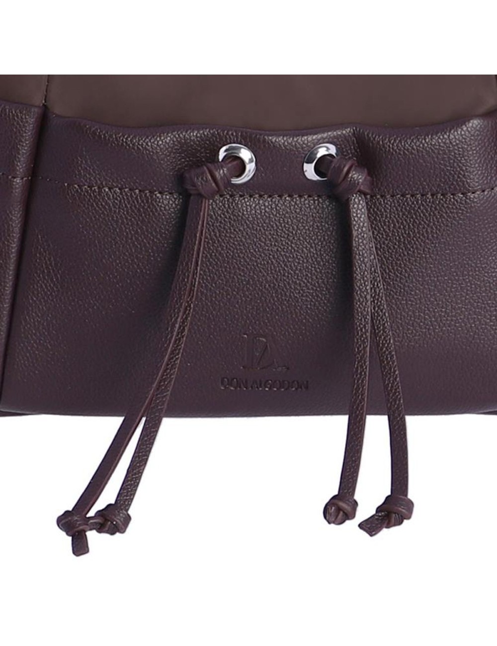 BOLSO HOMBRO HOBO BIMATERIAL CORDÓN FRUNCIDO MARRÓN