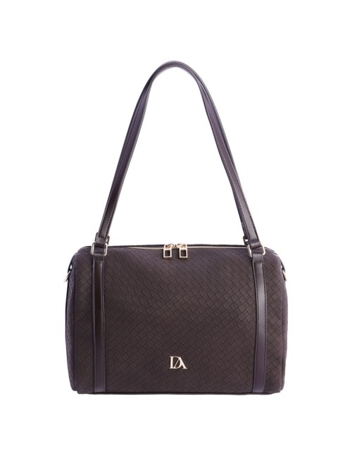BOLSO BOWLING TRENZADO MARRÓN