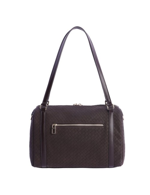 BOLSO BOWLING TRENZADO MARRÓN