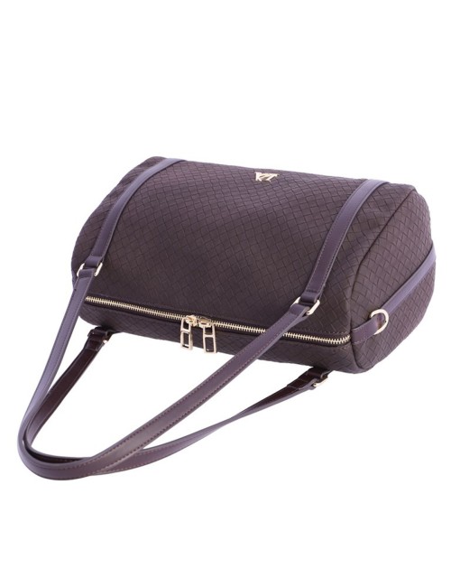 BOLSO BOWLING TRENZADO MARRÓN