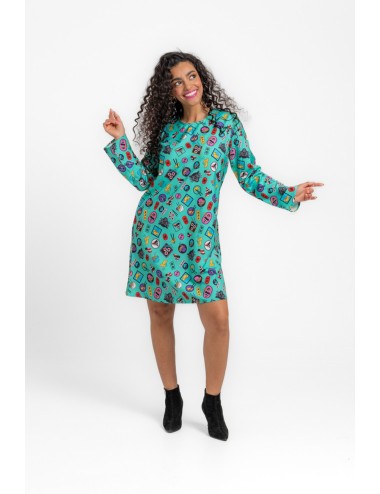 VESTIDO CUELLO REDONDO CORTE A JAPO