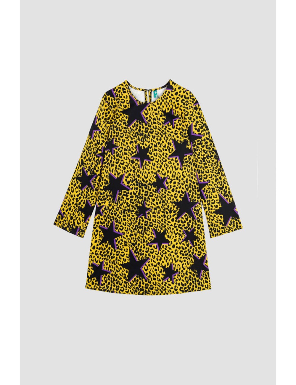 VESTIDO CUELLO REDONDO CORTE A BRILLANDO
