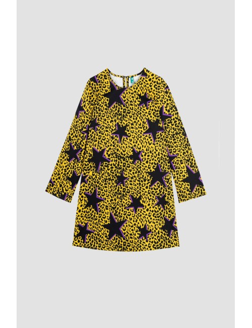 VESTIDO CUELLO REDONDO CORTE A BRILLANDO