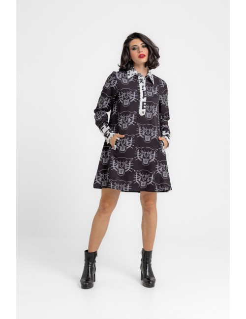 VESTIDO CON CUELLO CAMISERO DE CORTE A BE FREE