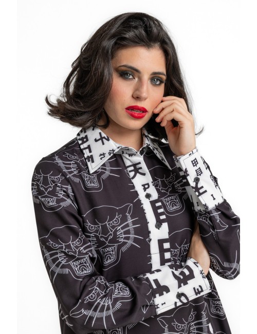 VESTIDO CON CUELLO CAMISERO DE CORTE A BE FREE