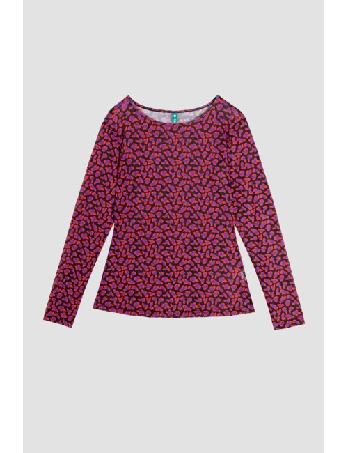 CAMISETA DE TUL ENTALLADA ESTAMPADO ANIMAL INSTINCT