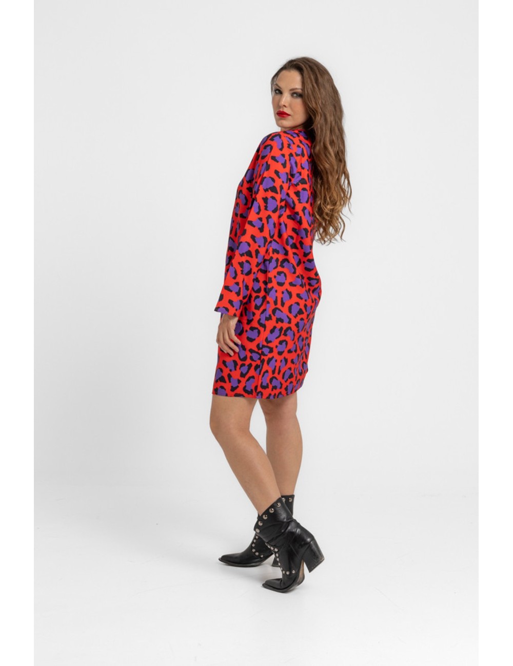 VESTIDO CUELLO REDONDO CORTE A ANIMAL INSTINCT