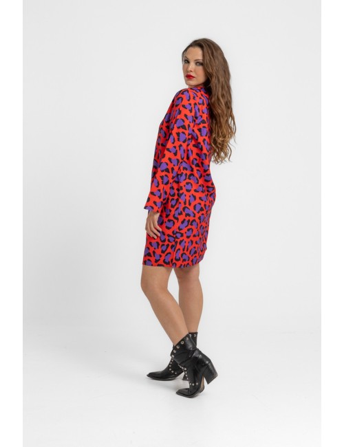 VESTIDO CUELLO REDONDO CORTE A ANIMAL INSTINCT