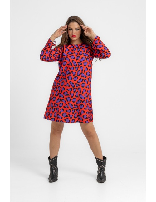 VESTIDO CUELLO REDONDO CORTE A ANIMAL INSTINCT