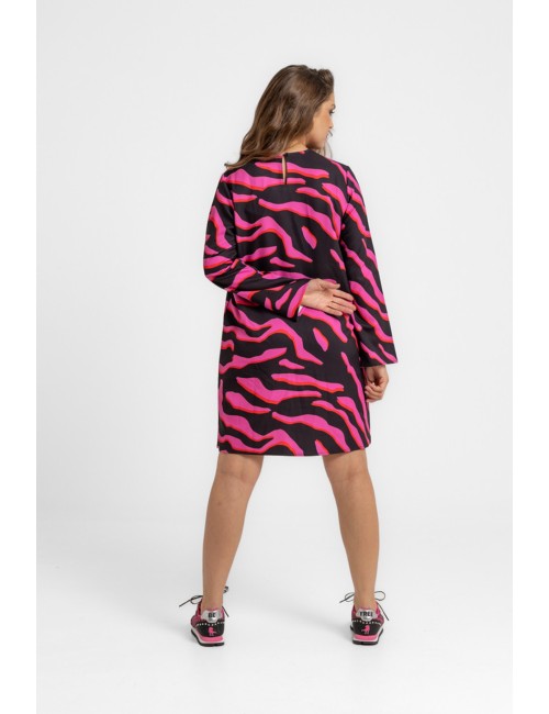 VESTIDO CUELLO REDONDO CORTE A FEM REX