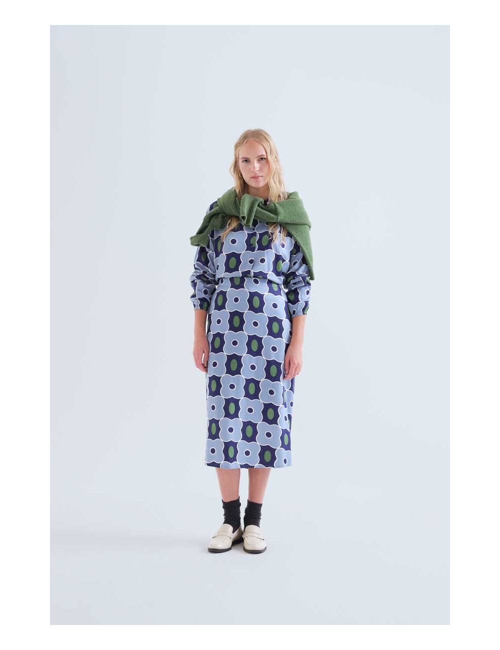 FALDA MIDI CON ESTAMPADO INVERNESS