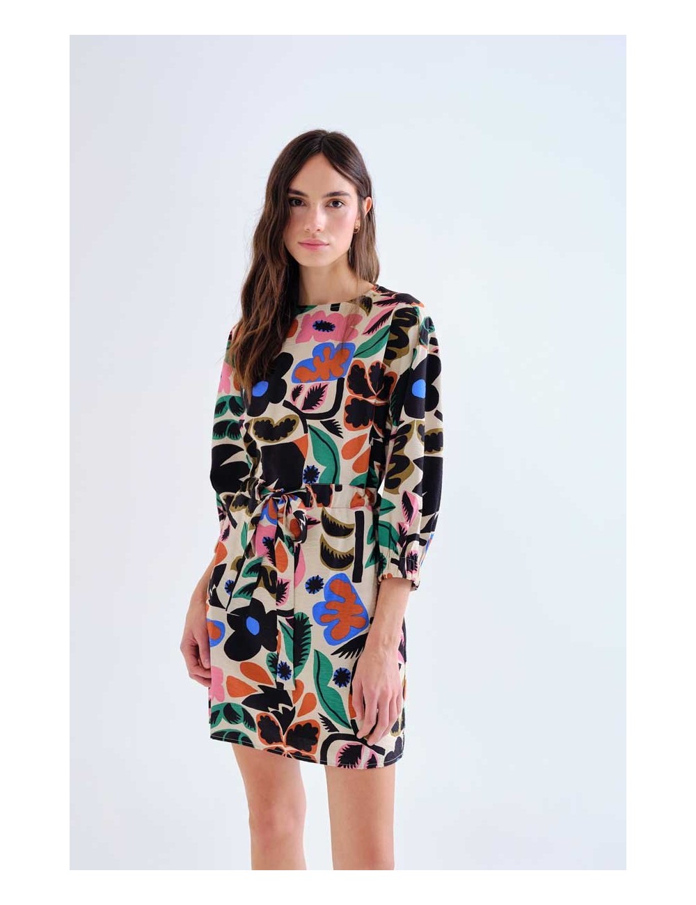 VESTIDO CORTO CON ESTAMPADO NEO GARDEN