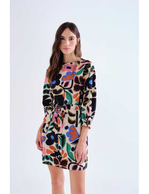 VESTIDO CORTO CON ESTAMPADO NEO GARDEN
