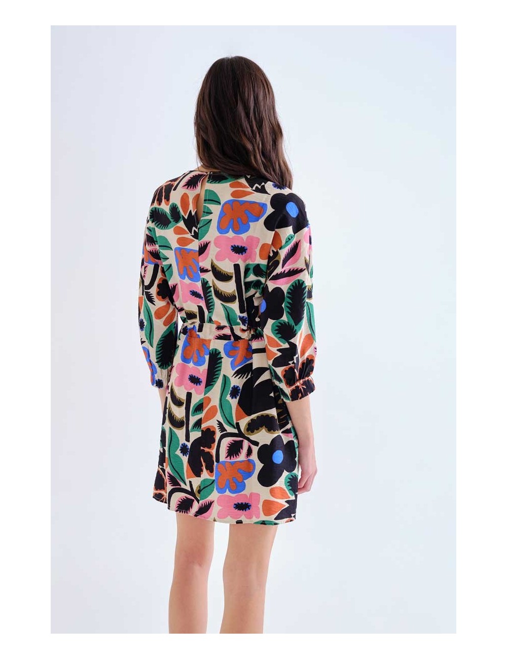 VESTIDO CORTO CON ESTAMPADO NEO GARDEN