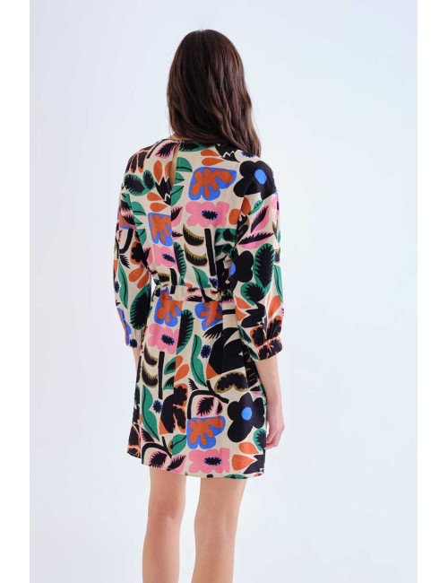 VESTIDO CORTO CON ESTAMPADO NEO GARDEN