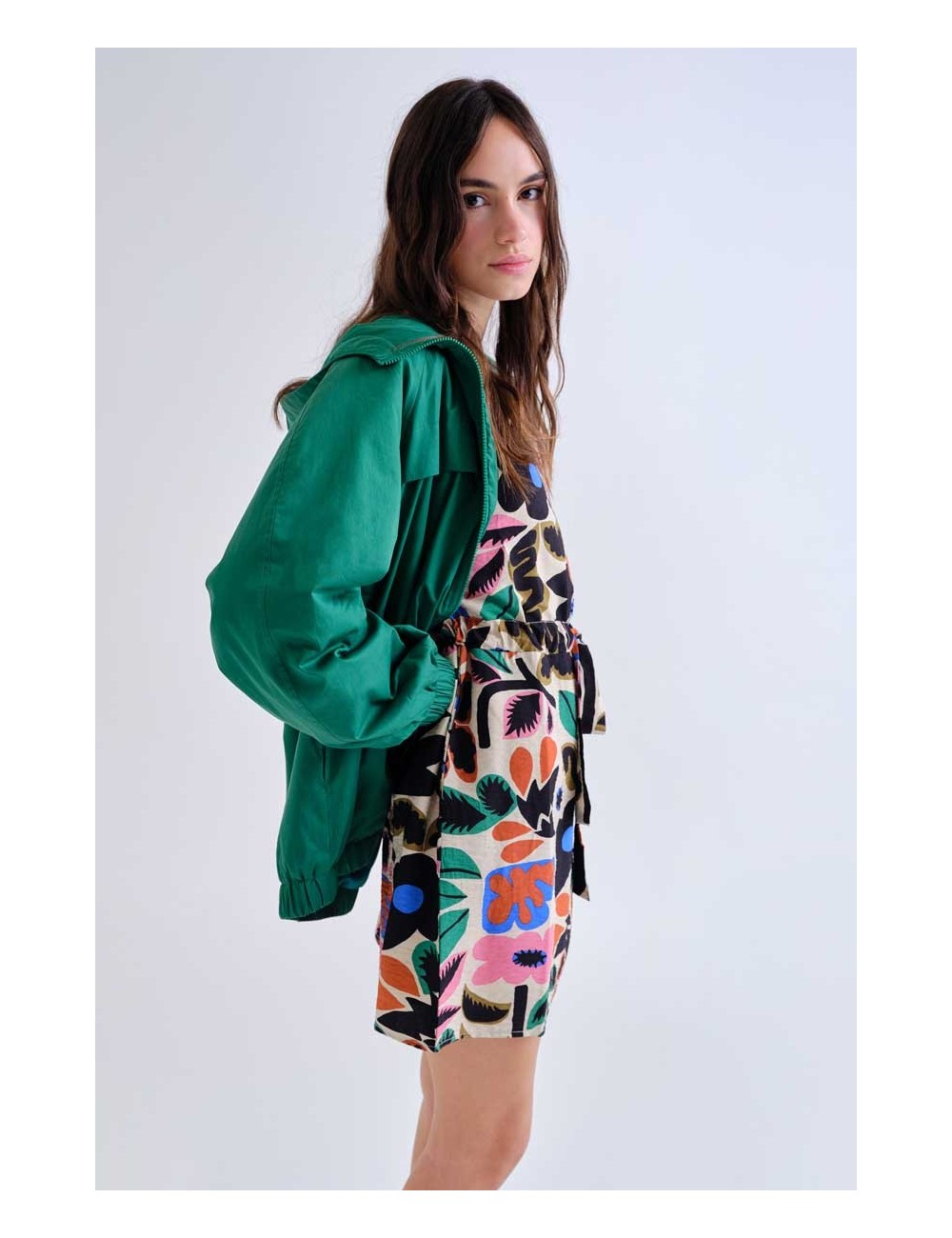 VESTIDO CORTO CON ESTAMPADO NEO GARDEN