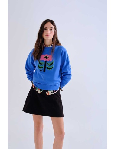 SUDADERA 100% ALGODÓN CON PARCHE FRORAL NEO GARDEN