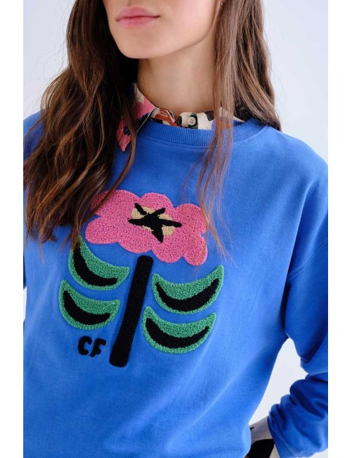 SUDADERA 100% ALGODÓN CON PARCHE FRORAL NEO GARDEN