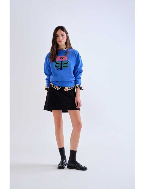 SUDADERA 100% ALGODÓN CON PARCHE FRORAL NEO GARDEN