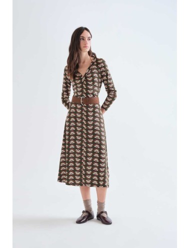 VESTIDO MIDI CON ESTAMPADO GEOMETRY