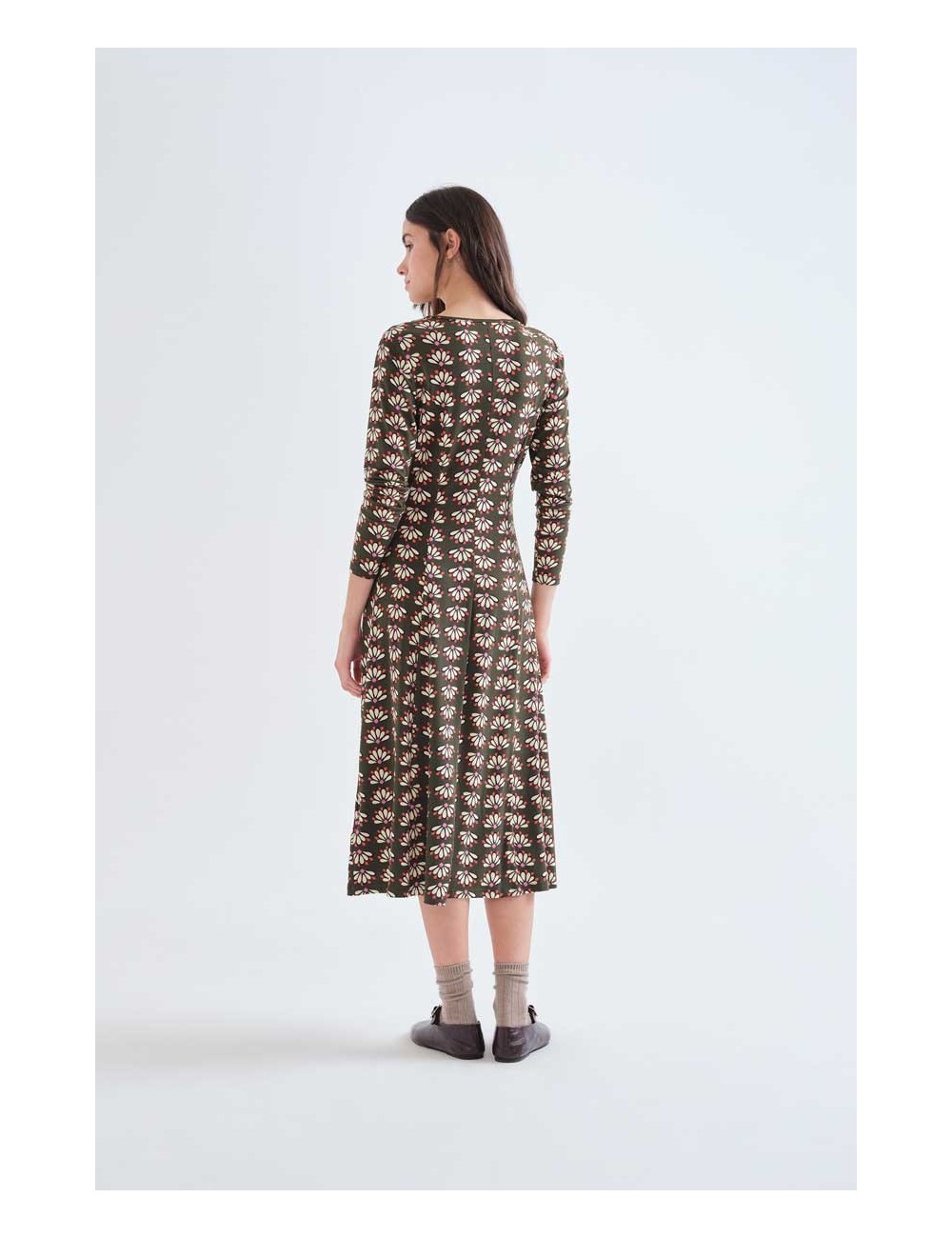 VESTIDO MIDI CON ESTAMPADO GEOMETRY