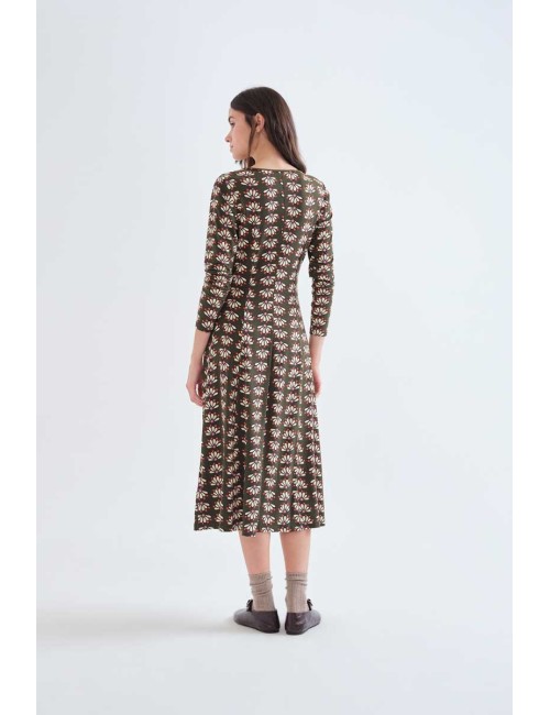 VESTIDO MIDI CON ESTAMPADO GEOMETRY