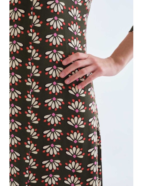 VESTIDO MIDI CON ESTAMPADO GEOMETRY