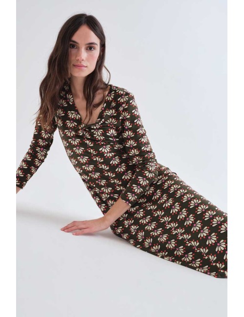 VESTIDO MIDI CON ESTAMPADO GEOMETRY