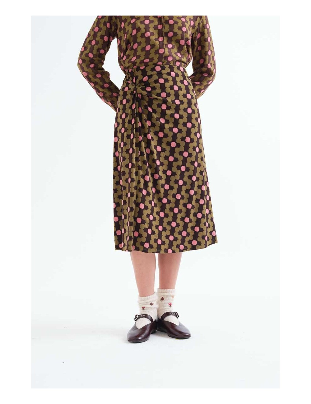 FALDA MIDI CON ESTAMPADO ABERDEEN