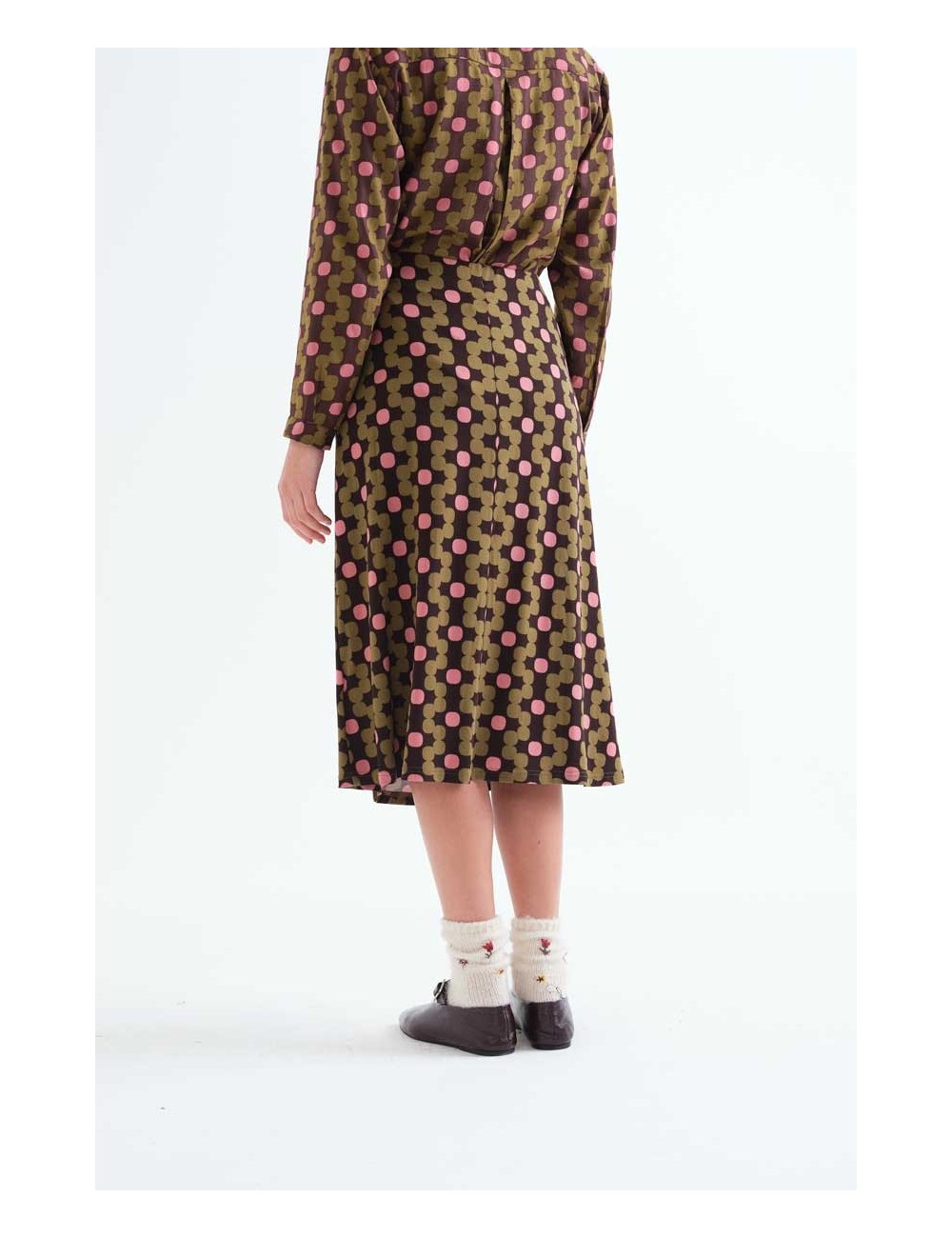 FALDA MIDI CON ESTAMPADO ABERDEEN