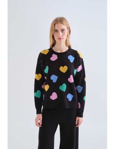 JERSEY CON ESTAMPADO CORAZONES MULTICOLORES