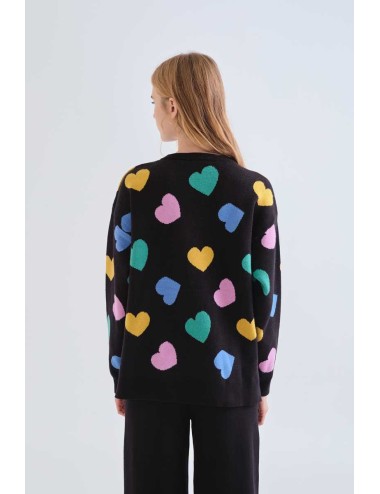 JERSEY CON ESTAMPADO CORAZONES MULTICOLORES