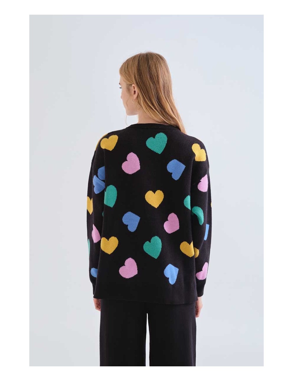 JERSEY CON ESTAMPADO CORAZONES MULTICOLORES