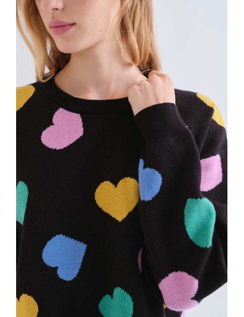 JERSEY CON ESTAMPADO CORAZONES MULTICOLORES