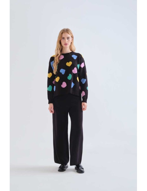 JERSEY CON ESTAMPADO CORAZONES MULTICOLORES