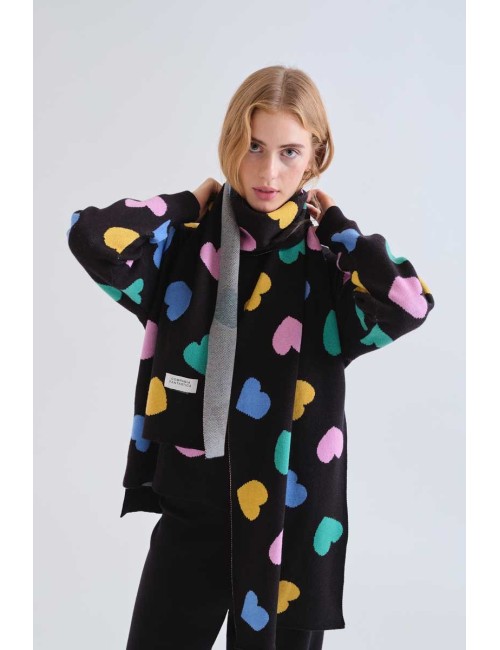 JERSEY CON ESTAMPADO CORAZONES MULTICOLORES