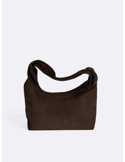 BOLSO DE HOMBRO EFECTO ANTE MARRÓN