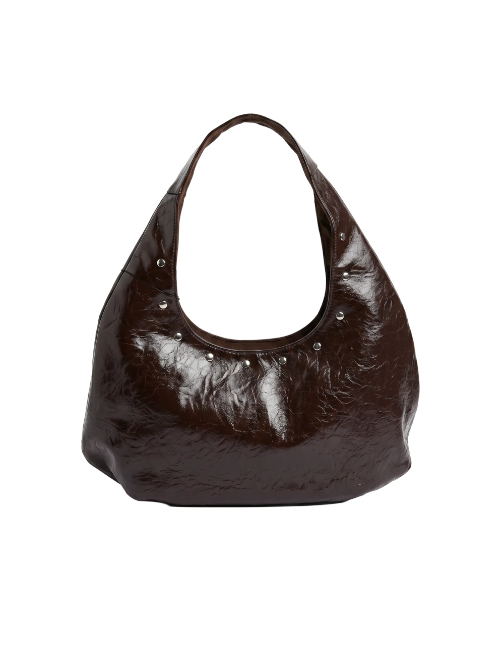 BOLSO HOBO POLIPIER CON TACHAS MARRÓN