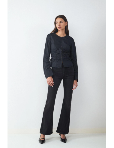 JEANS FLARE HIGH RISE NEGRO