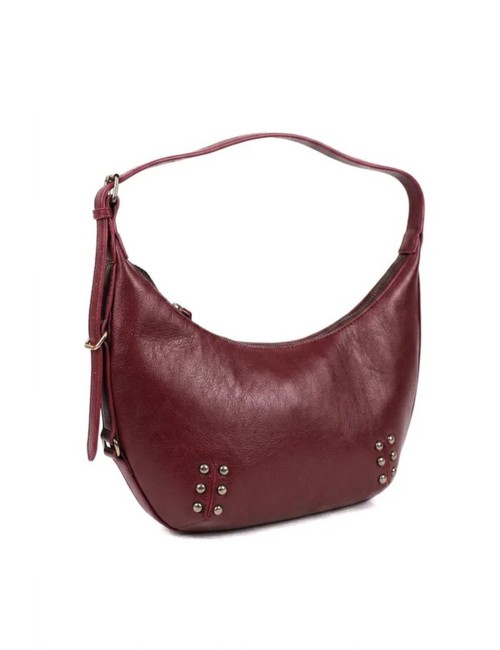 BOLSO HOMBRO TACHAS BURDEOS
