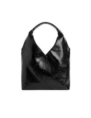 BOLSO SHOPPER POLIPIEL CON HEBILLA NEGRO