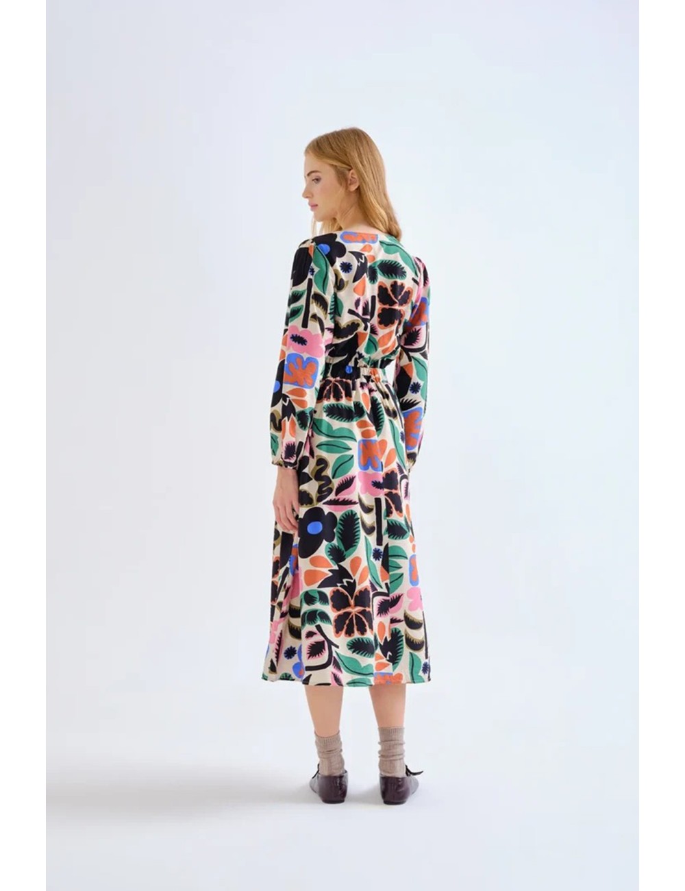 VESTIDO MIDI CON ESTAMPADO NEO GARDEN