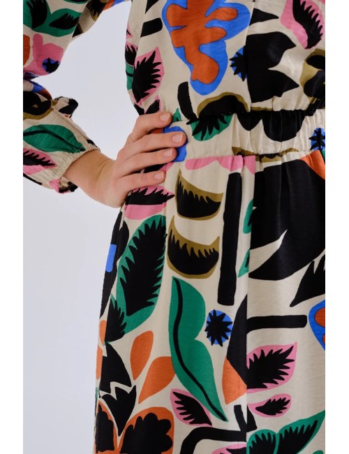 VESTIDO MIDI CON ESTAMPADO NEO GARDEN