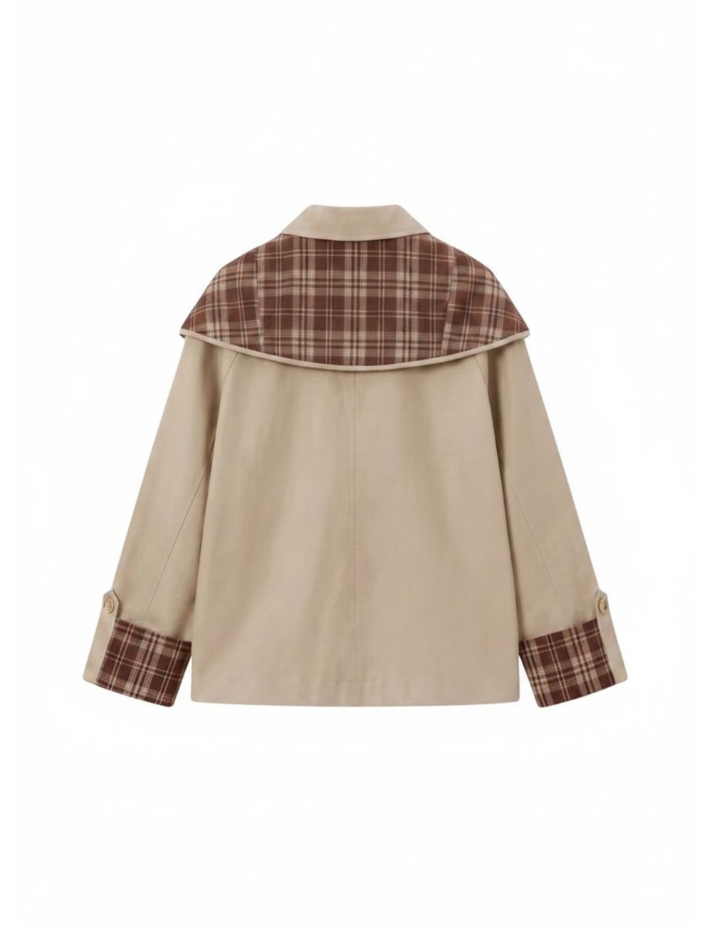 GABARDINA CORTA CON CAPA DETALLES CUADROS DESMONTABLE