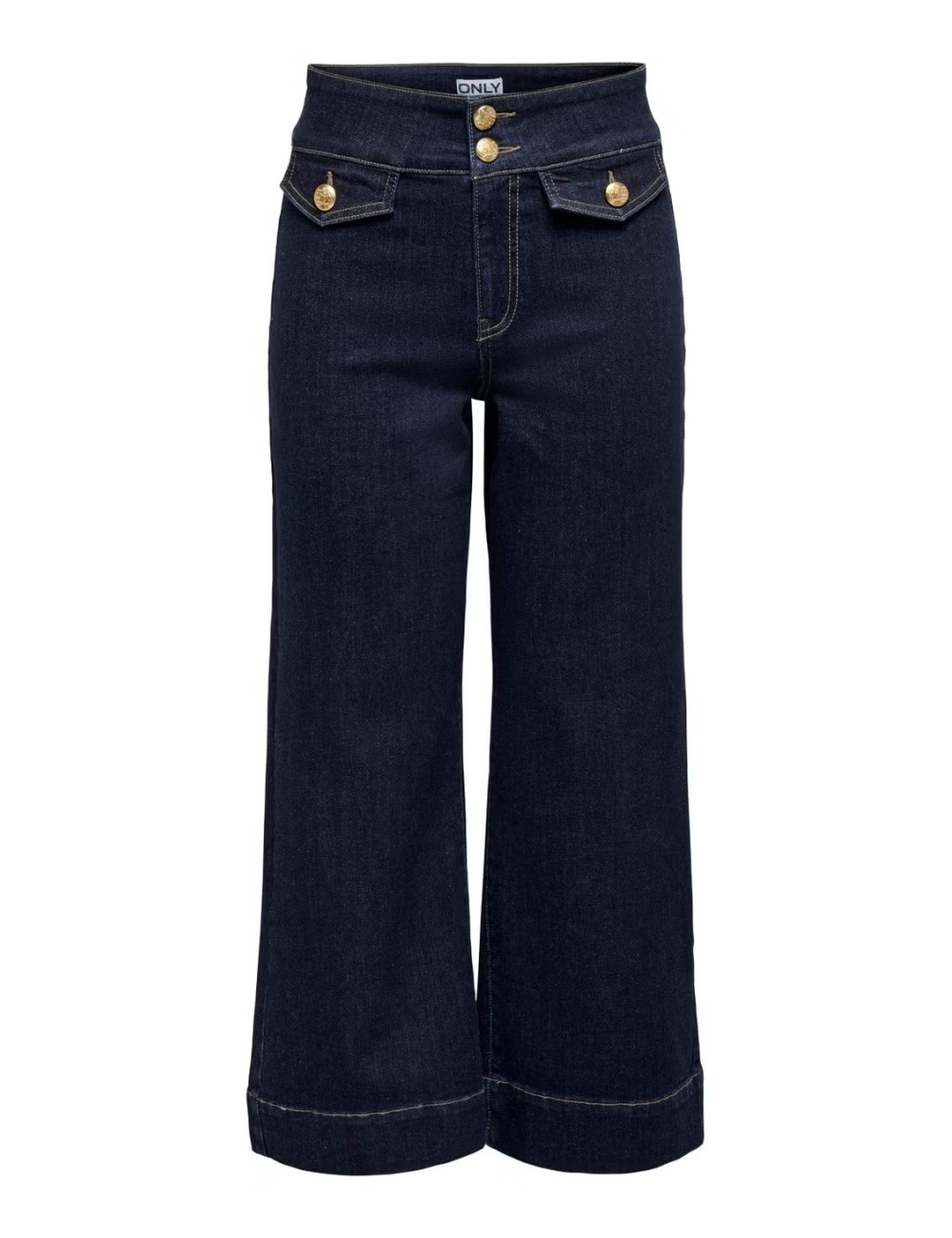 JEANS CINTURA ALTA WIDE LEG  AZUL MARINO