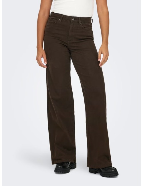 JEANS CINTURA ALTA WIDE LEG  MARRÓN