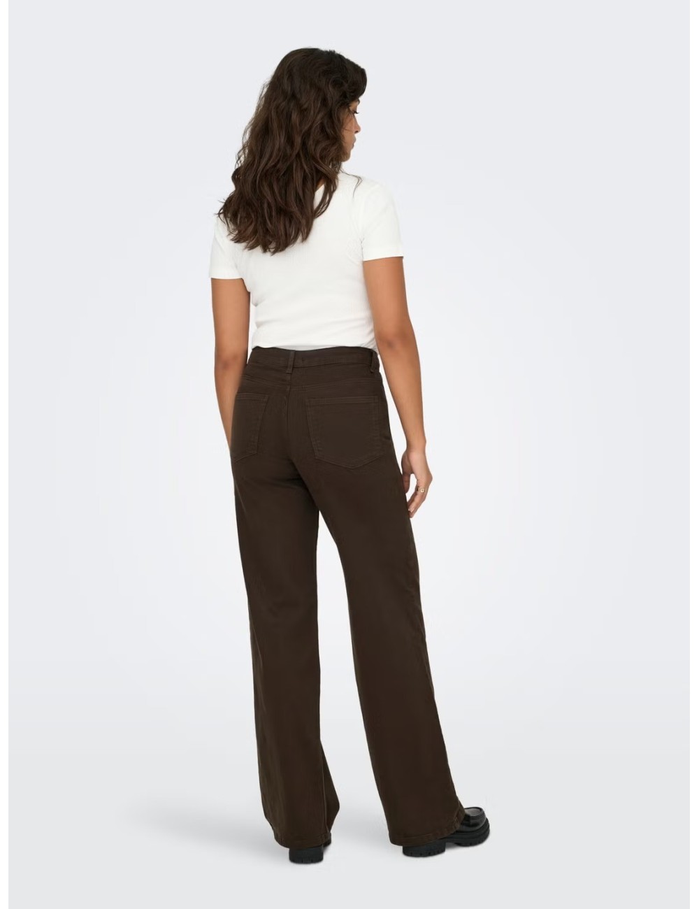 JEANS CINTURA ALTA WIDE LEG  MARRÓN