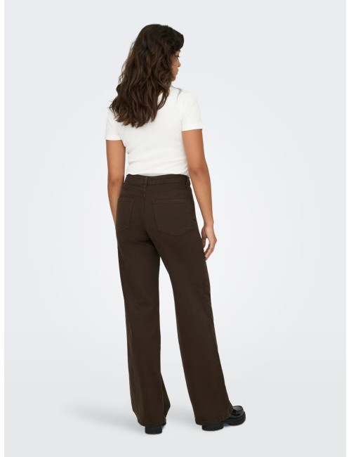 JEANS CINTURA ALTA WIDE LEG  MARRÓN